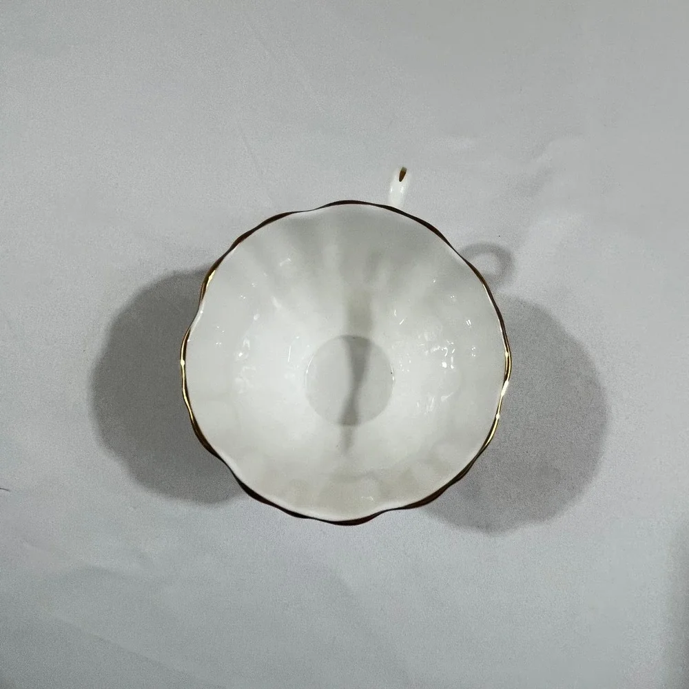 Royal Grafton Tea Cup Saucer Set White Blue Floral Gold Trim England